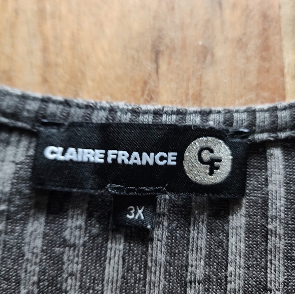 Claire France asymmetrical patterns quarter sleeves tunic, plus size 3X - Picture 8 of 11